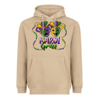 Mushroom mardi gras mask and beads Heavyweight Hoodie - RanaPortraitStore