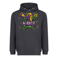 Smoke mardi gras mask and beads Heavyweight Hoodie - RanaPortraitStore