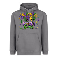 Storm mardi gras mask and beads Heavyweight Hoodie - RanaPortraitStore