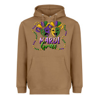Toasted Coconut mardi gras mask and beads Heavyweight Hoodie - RanaPortraitStore