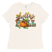 Bone hello fall pumpkin Ladies Tee - BarkalooDesign