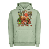 Pigment Oil Green aintgoin down til the sun comes up desert Urban Hoodie - NancyCooperArtShop