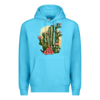 Ocean Blue cactus Premium Hoodie - JahusDesignShop