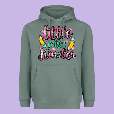 Little Miss Kindergarten Heavyweight Hoodie Designed By Zillion Design Studio