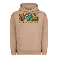 Pigment Burro peace love longhorn heifer Urban Hoodie - LillyAllenDesigns