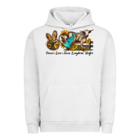 Pigment Lunar Rock peace love longhorn heifer Urban Hoodie - LillyAllenDesigns
