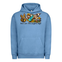 Pigment Pebble Blue peace love longhorn heifer Urban Hoodie - LillyAllenDesigns