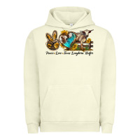 Pigment Pistachio peace love longhorn heifer Urban Hoodie - LillyAllenDesigns