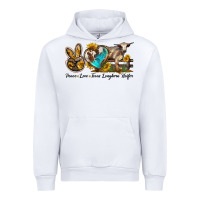 White peace love longhorn heifer Urban Hoodie - LillyAllenDesigns