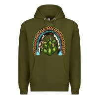 Army Green cactus rainbow Premium Hoodie - JahusDesignShop