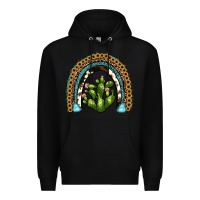 Black cactus rainbow Premium Hoodie - JahusDesignShop