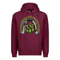 Burgundy cactus rainbow Premium Hoodie - JahusDesignShop