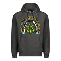 Charcoal Heather cactus rainbow Premium Hoodie - JahusDesignShop