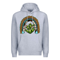 Heather Grey cactus rainbow Premium Hoodie - JahusDesignShop