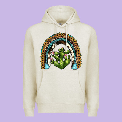 Cactus Rainbow Premium Hoodie Designed By Jahusdesignshop
