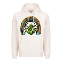 Pale Pink cactus rainbow Premium Hoodie - JahusDesignShop