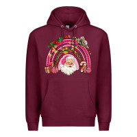 Burgundy pink christmas rainbow Premium Hoodie - AdoDesignShop