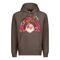 Coffee pink christmas rainbow Premium Hoodie - AdoDesignShop