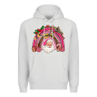 Dove Grey pink christmas rainbow Premium Hoodie - AdoDesignShop