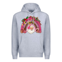 Heather Grey pink christmas rainbow Premium Hoodie - AdoDesignShop