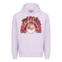 Lilac pink christmas rainbow Premium Hoodie - AdoDesignShop