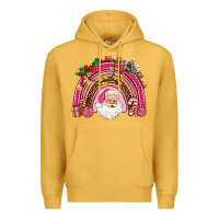 Mustard pink christmas rainbow Premium Hoodie - AdoDesignShop