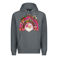 Rock pink christmas rainbow Premium Hoodie - AdoDesignShop
