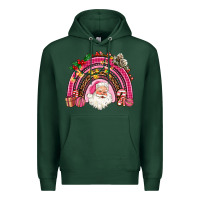 Sports Green pink christmas rainbow Premium Hoodie - AdoDesignShop
