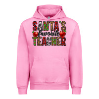 Fuchsia Pink santa's favorite teacher Urban Hoodie - Jasminsmagicworld