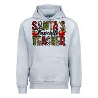 Heather Grey santa's favorite teacher Urban Hoodie - Jasminsmagicworld