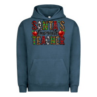 Pigment Midnight Navy santa's favorite teacher Urban Hoodie - Jasminsmagicworld