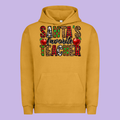 Santa's Favorite Teacher Urban Hoodie Designed By Jasminsmagicworld