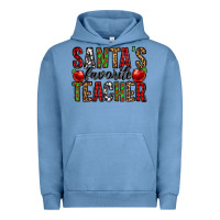 Pigment Pebble Blue santa's favorite teacher Urban Hoodie - Jasminsmagicworld