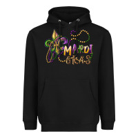 Black mardi gras fleur de lis and beads Heavyweight Hoodie - RanaPortraitStore