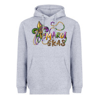 Heather Grey mardi gras fleur de lis and beads Heavyweight Hoodie - RanaPortraitStore