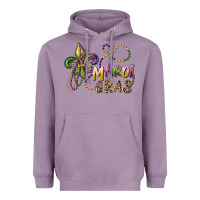 Lavender mardi gras fleur de lis and beads Heavyweight Hoodie - RanaPortraitStore