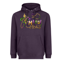 Plum mardi gras fleur de lis and beads Heavyweight Hoodie - RanaPortraitStore