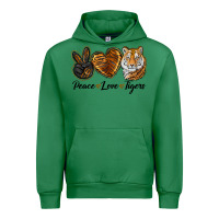 Emerald Peace Love Tigers Urban Hoodie - LillyAllenDesigns