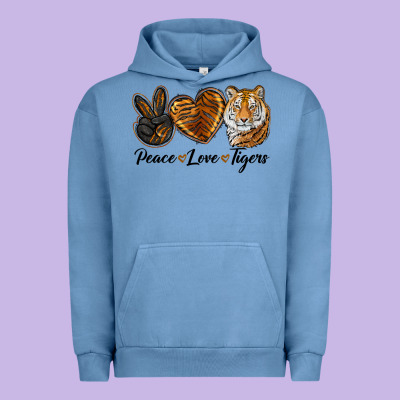 Peace Love Tigers Urban Hoodie Designed By Lillyallendesigns