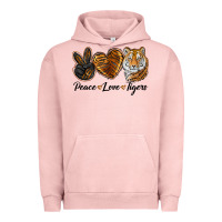 Pigment Salmon Peace Love Tigers Urban Hoodie - LillyAllenDesigns