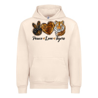 Sandshell Peace Love Tigers Urban Hoodie - LillyAllenDesigns