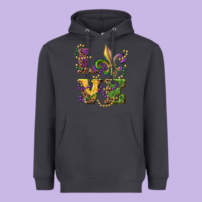 Love Fleur De Lis Heavyweight Hoodie Designed By Ranaportraitstore