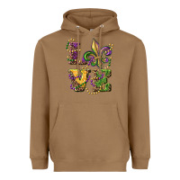 Toasted Coconut love fleur de lis Heavyweight Hoodie - RanaPortraitStore