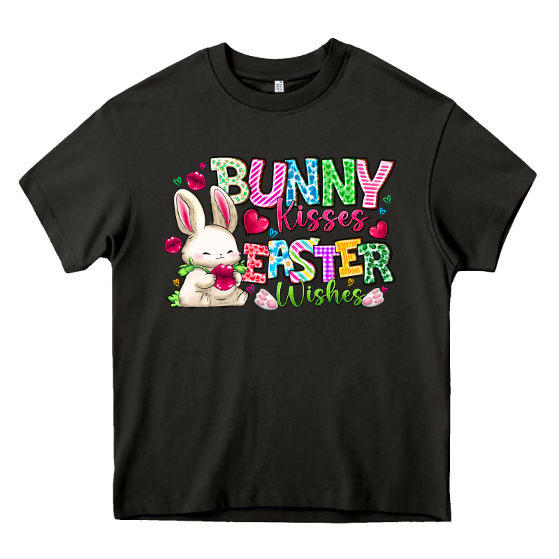 Bunny Kisses Easter Wishes Heavy Core Tee by CowhideDigitalArt | Teevron