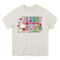 Cream Bunny Kisses Easter Wishes Heavy Core Tee - CowhideDigitalArt