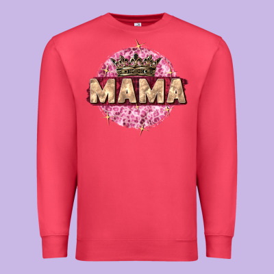 Mama With Round Leopard Premium Sweatshirt Designed By Zillion Design Studio
