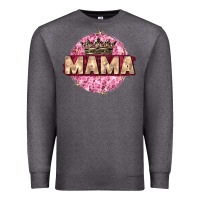 Charcoal Heather mama with round leopard Premium Sweatshirt - Zillion Design Studio