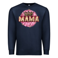 Navy mama with round leopard Premium Sweatshirt - Zillion Design Studio