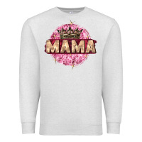 Oatmeal Heather mama with round leopard Premium Sweatshirt - Zillion Design Studio