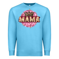 Ocean Blue mama with round leopard Premium Sweatshirt - Zillion Design Studio